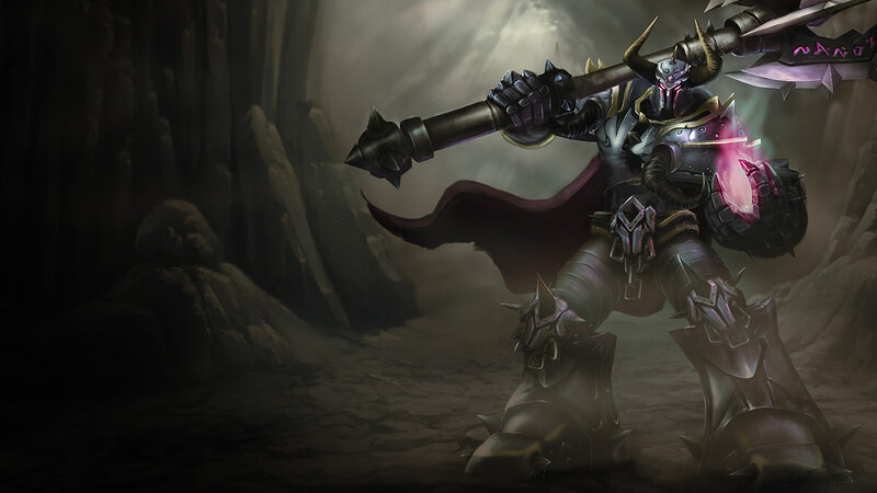 Armored Warrior with Hammer — Black, Dramatic, Digital Art