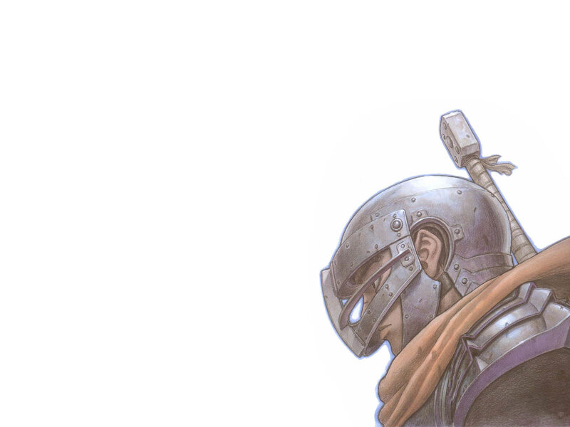 armored warrior with hammer