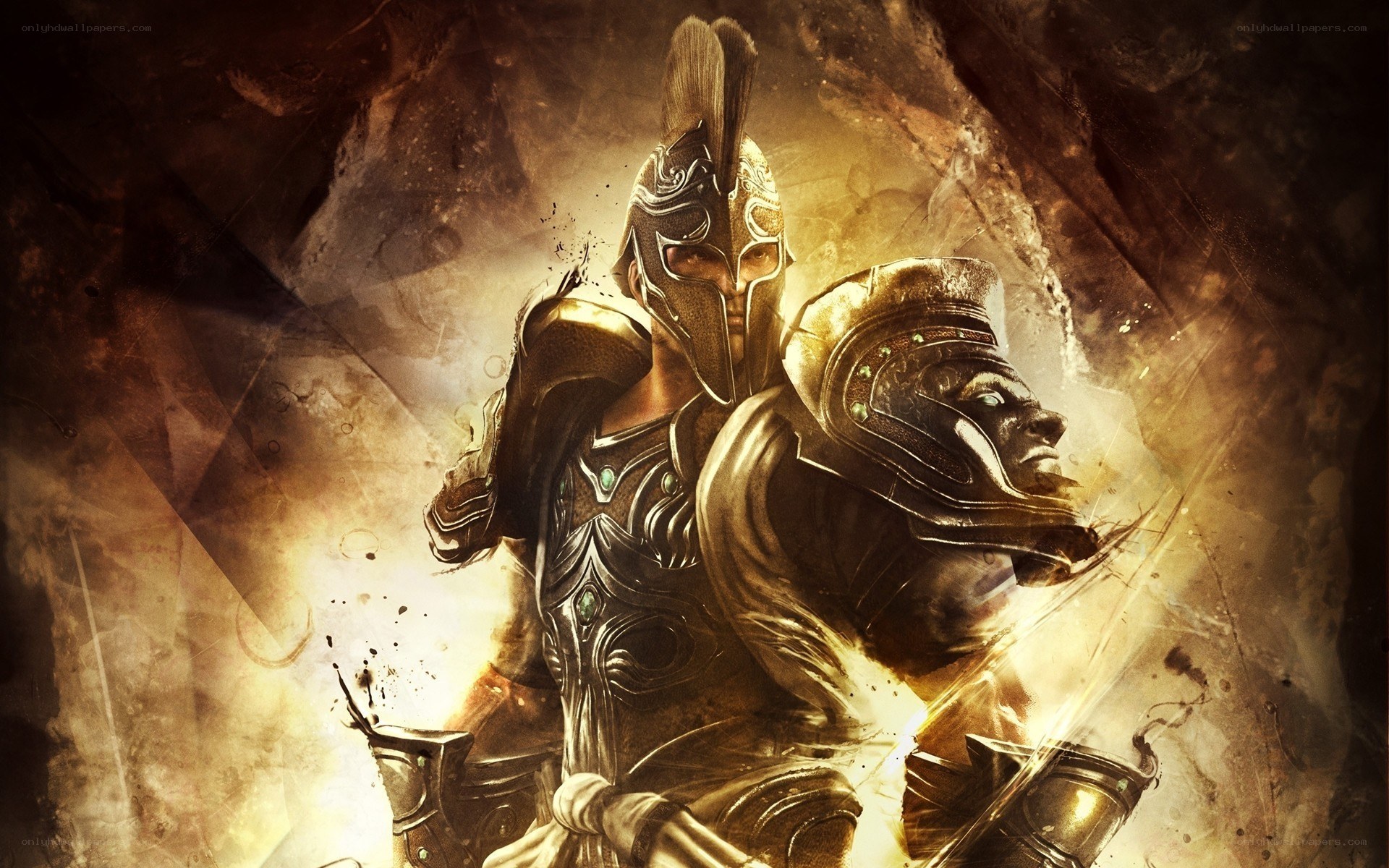 armored warrior with helmet