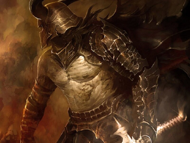 Armored Warrior with Horns — Brown