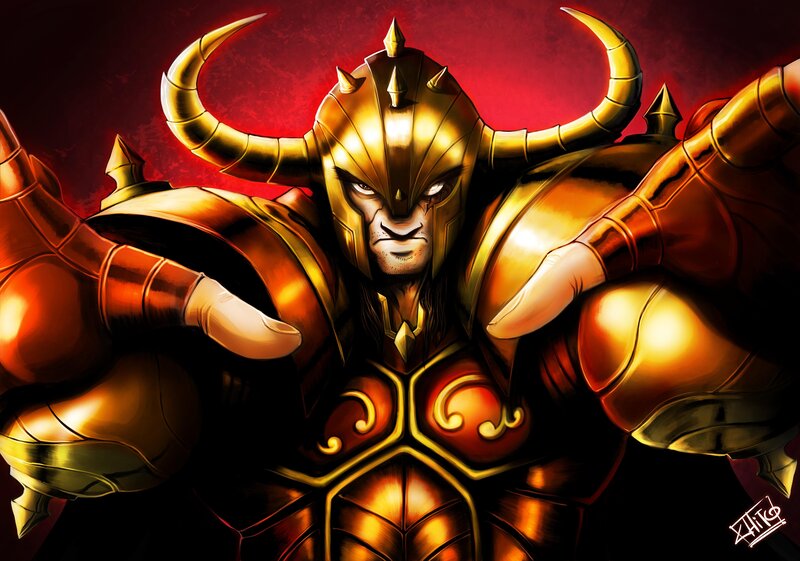 Armored Warrior with Horns — Gold