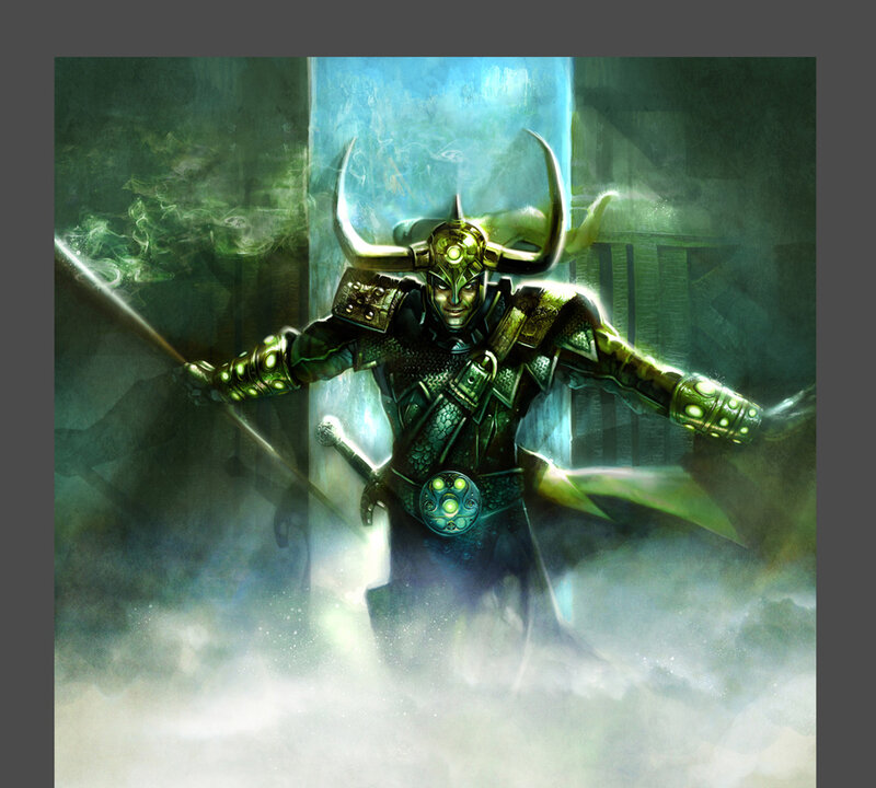 Armored Warrior with Horns — Green