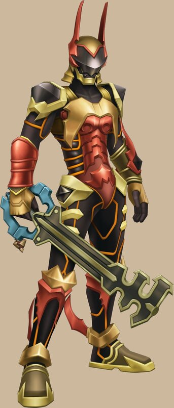armored warrior with keyblade
