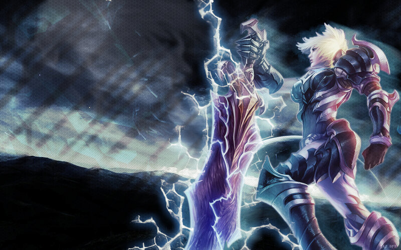 Armored Warrior with Lightning — Purple