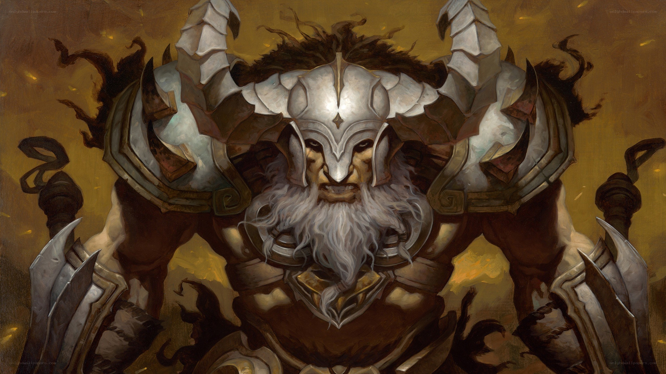 armored warrior with long beard