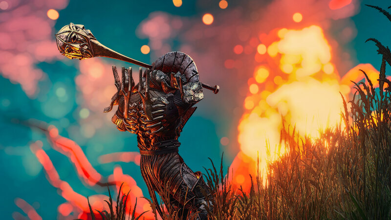 Armored Warrior with Mace — Orange
