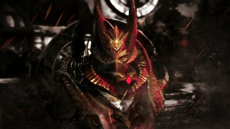 Armored Warrior with Mask — Black
