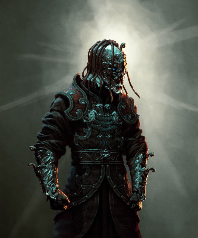 armored warrior with mask