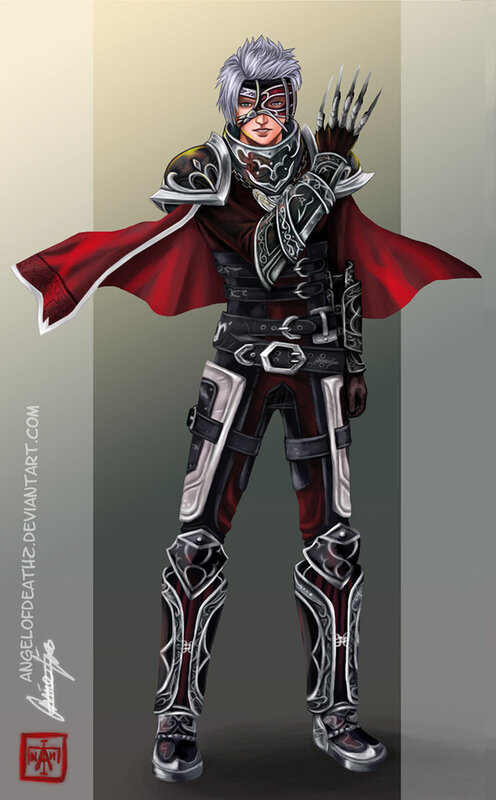 armored warrior with red cape