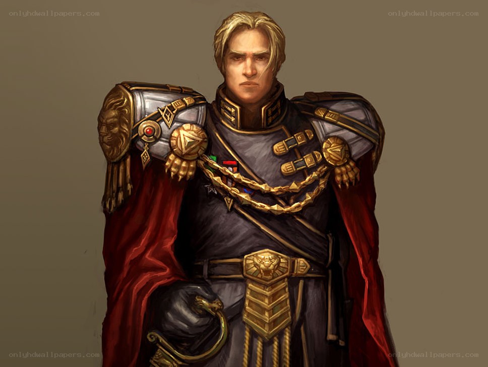 armored warrior with red cape
