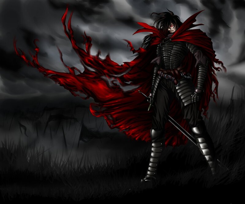 Armored Warrior with Red Cape — Dramatic, Night