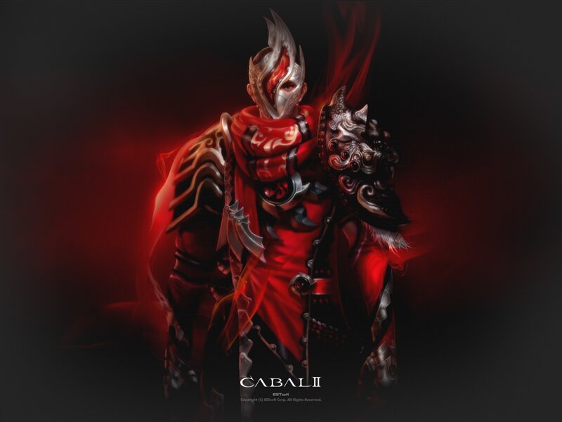 Armored Warrior with Red Cloak — Dramatic