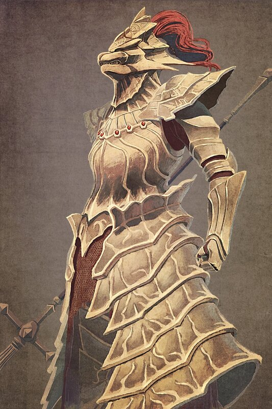 Armored Warrior with Red Hair — Brown