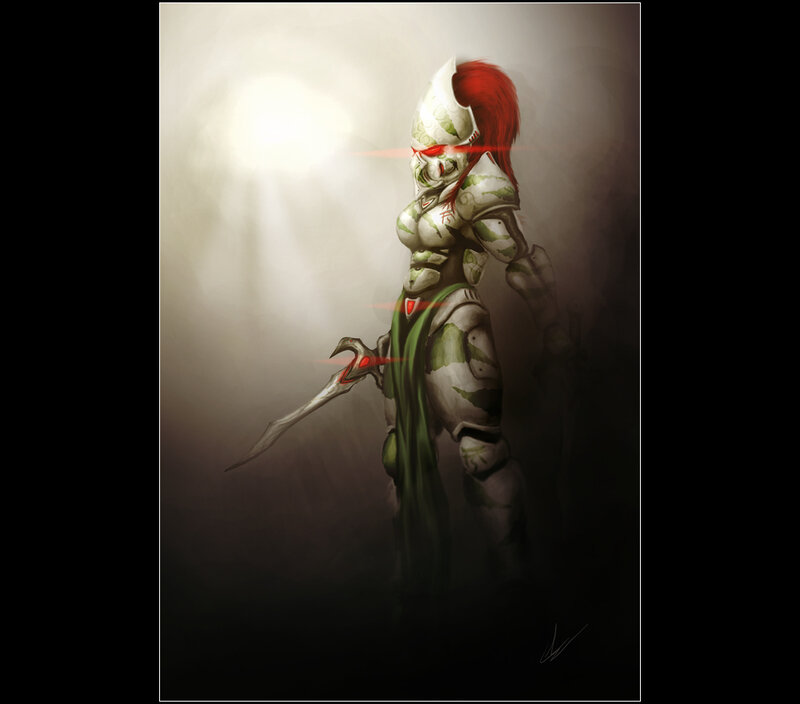 Armored Warrior with Red Hair