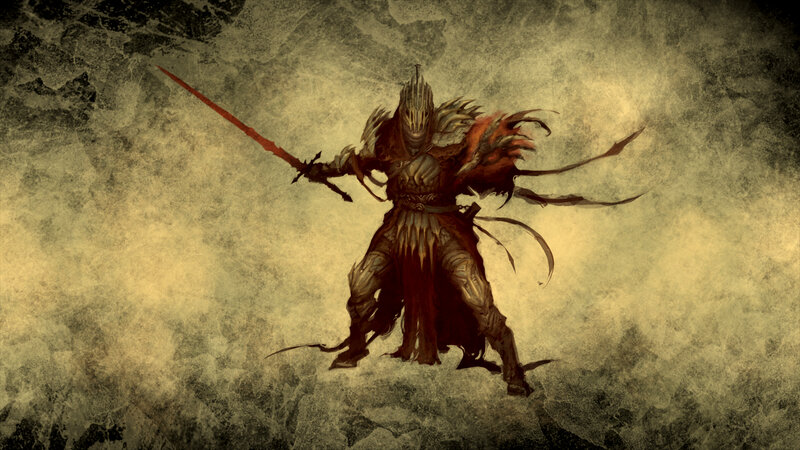 armored warrior with red sword