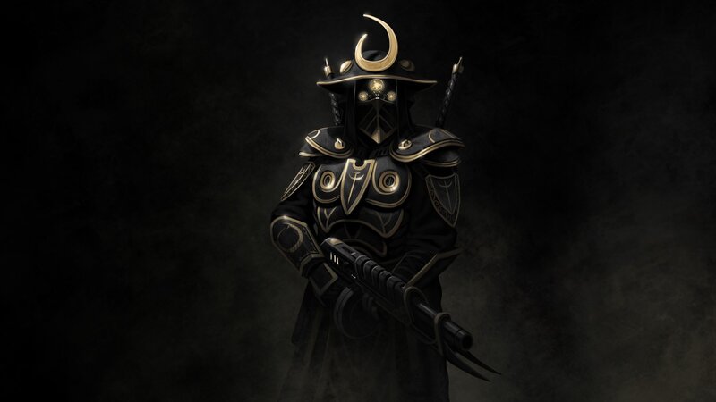 Armored Warrior with Rifle — Black