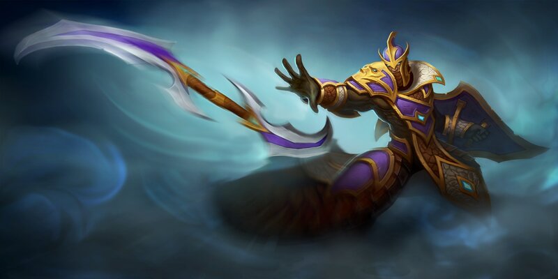 Armored Warrior with Scythe — Purple
