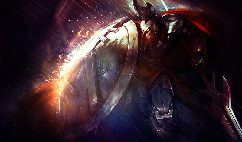 Armored Warrior with Shield — Black