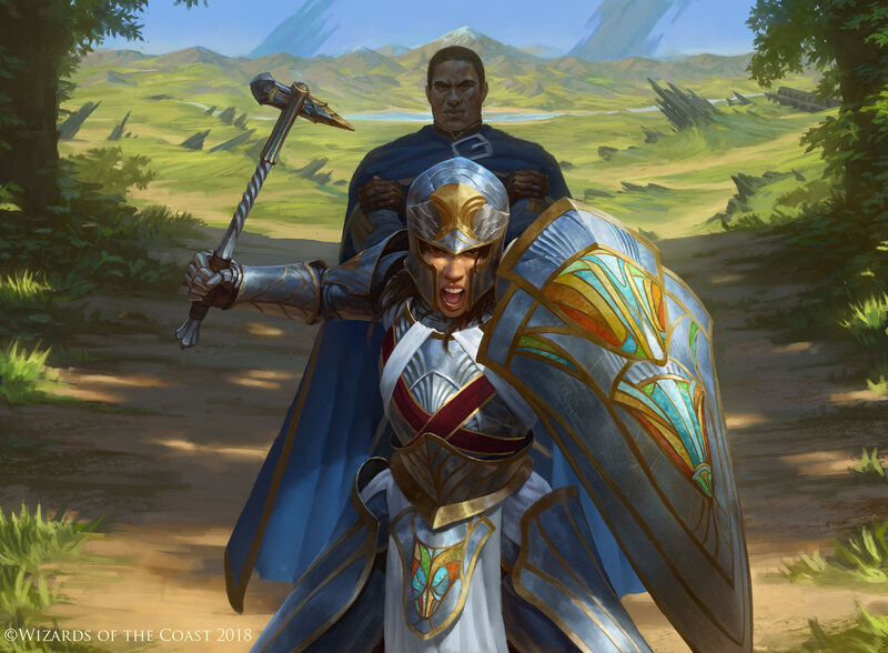 Armored Warrior with Shield — Blue, Dramatic, Afternoon