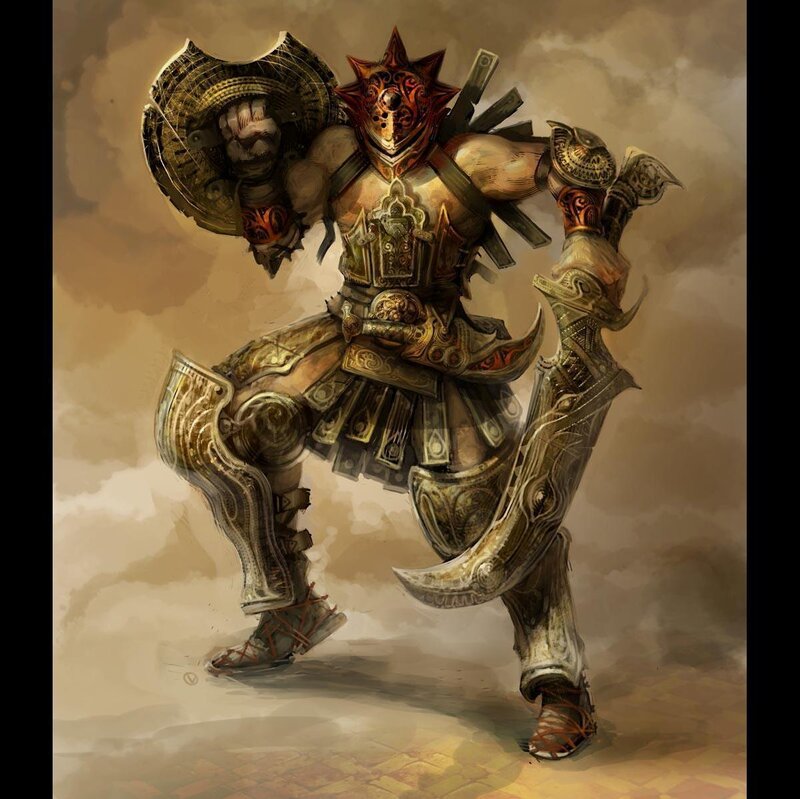 Armored Warrior with Shield — Brown