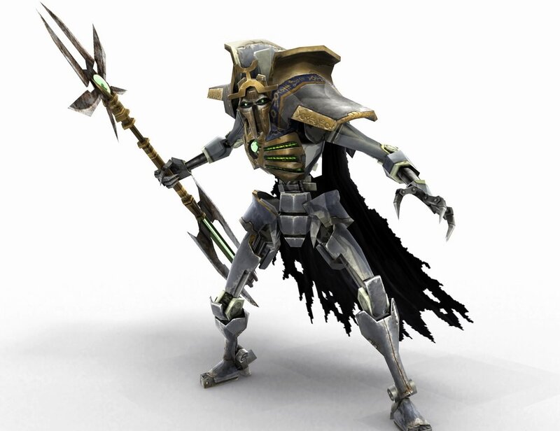 Armored Warrior with Spear — Gray, Dramatic, 3d Render, Cape