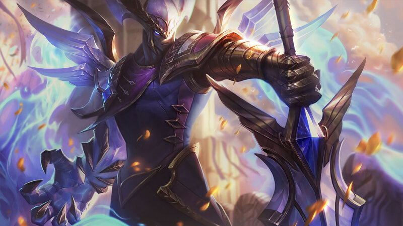 Armored Warrior with Spear — Purple, Dramatic, Digital Art