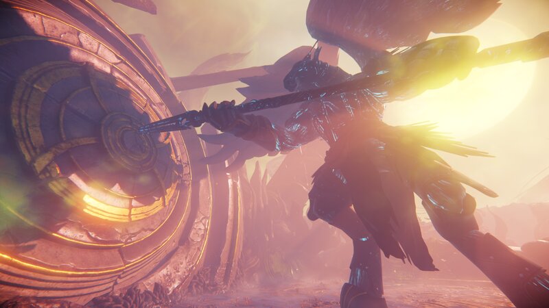 Armored Warrior with Spear — Purple, Dramatic