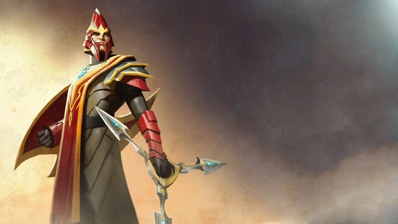 Armored Warrior with Spear — Red, Dramatic, Digital Art, Cape