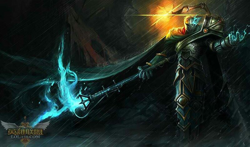 Armored Warrior with Staff — Black, Dramatic, Night, Digital Art