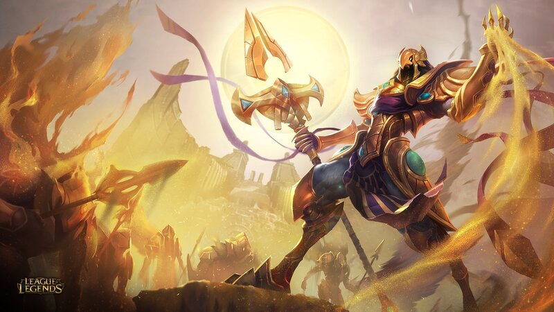 Armored Warrior with Staff — Gold