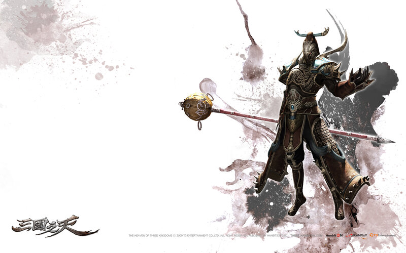 Armored Warrior with Staff — White