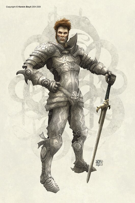 armored warrior with sword