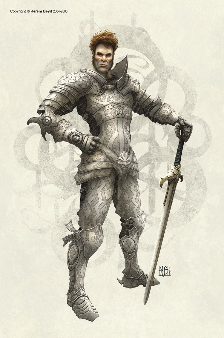 armored warrior with sword