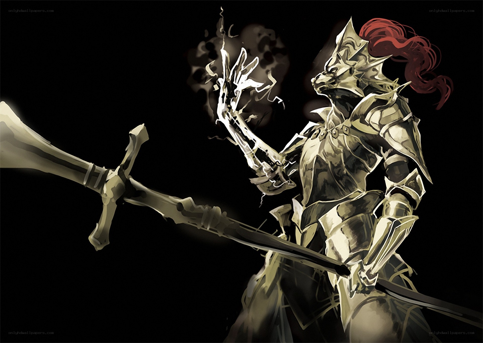 armored warrior with sword