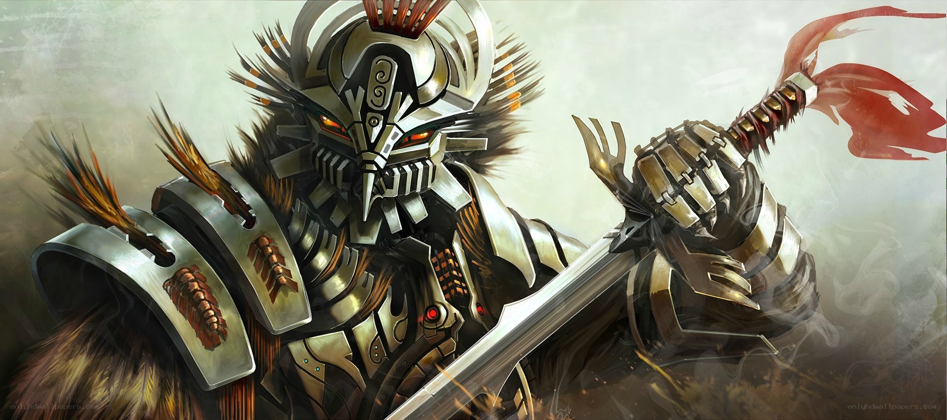 armored warrior with sword