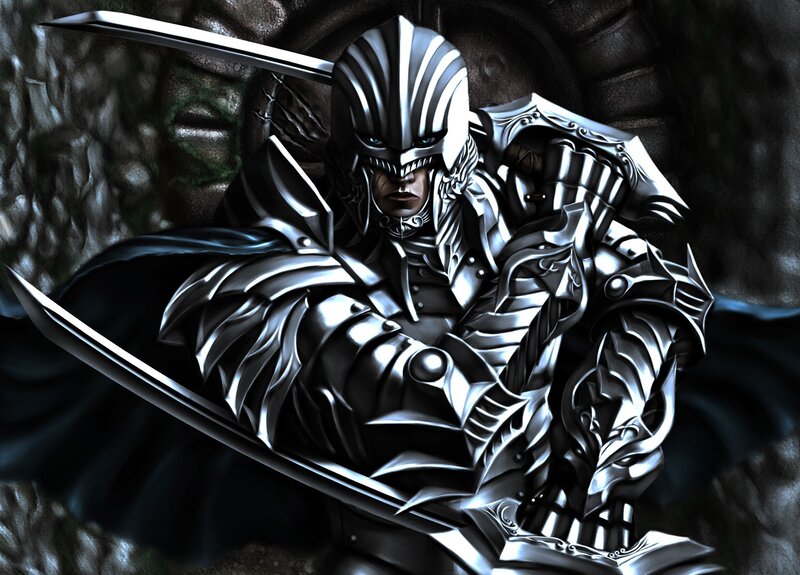 armored warrior with sword