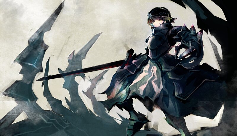 armored warrior with sword