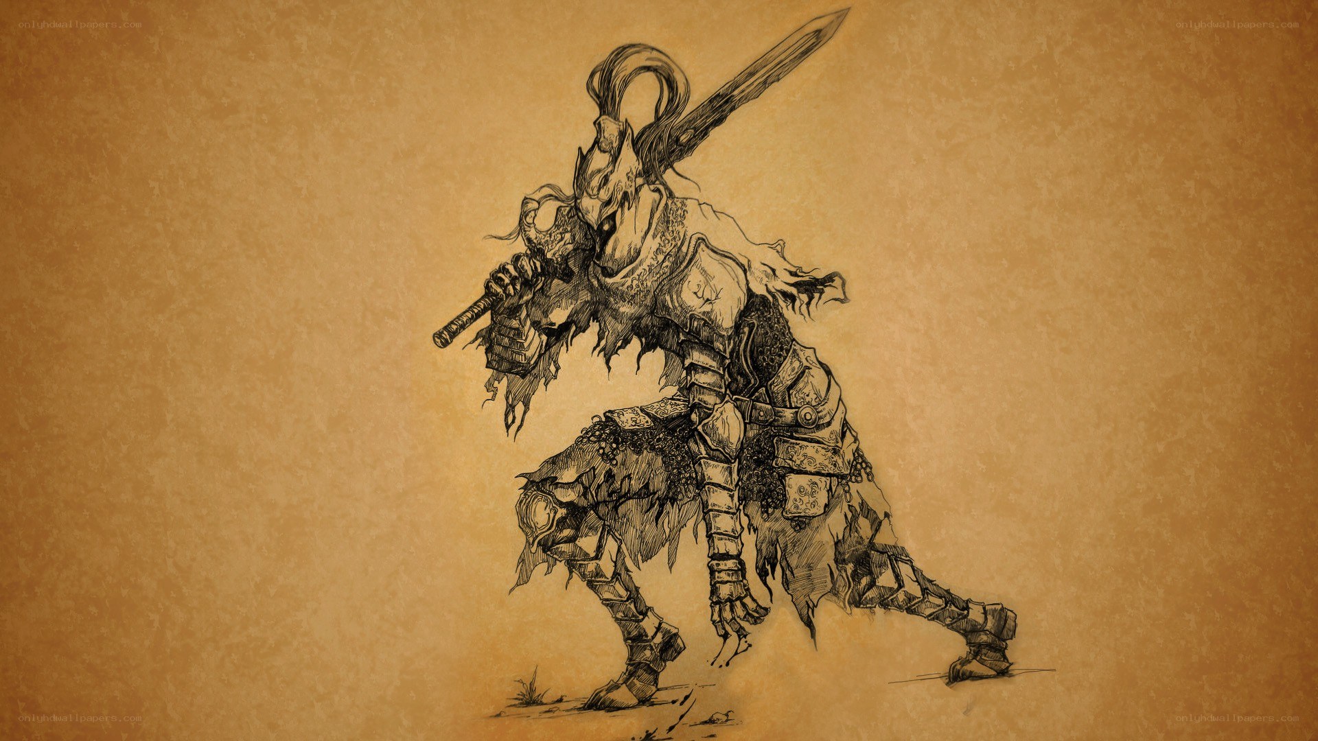 armored warrior with sword