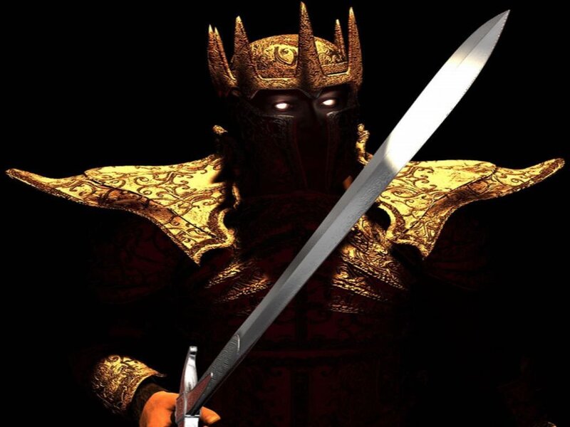 armored warrior with sword