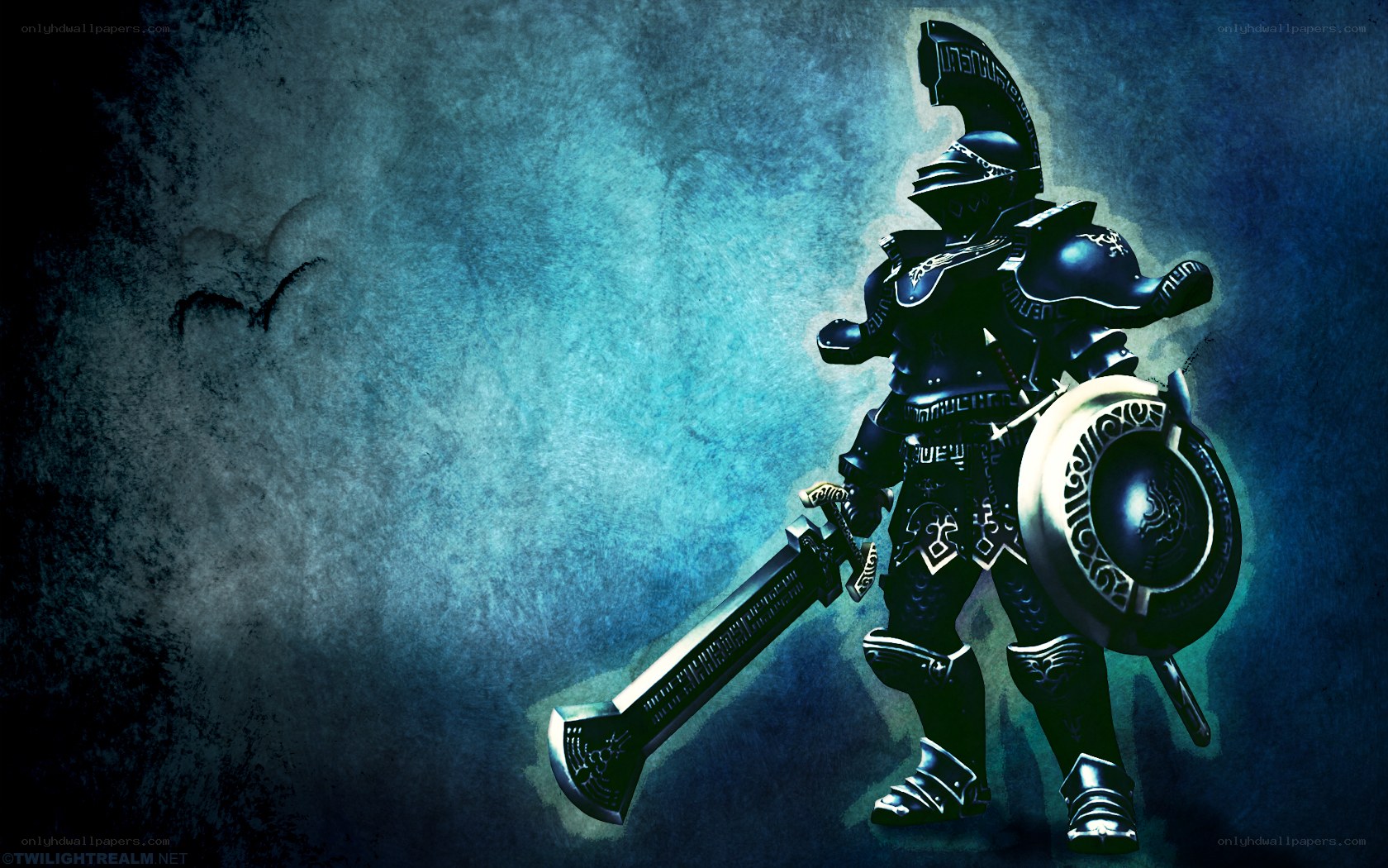 armored warrior with sword and shield
