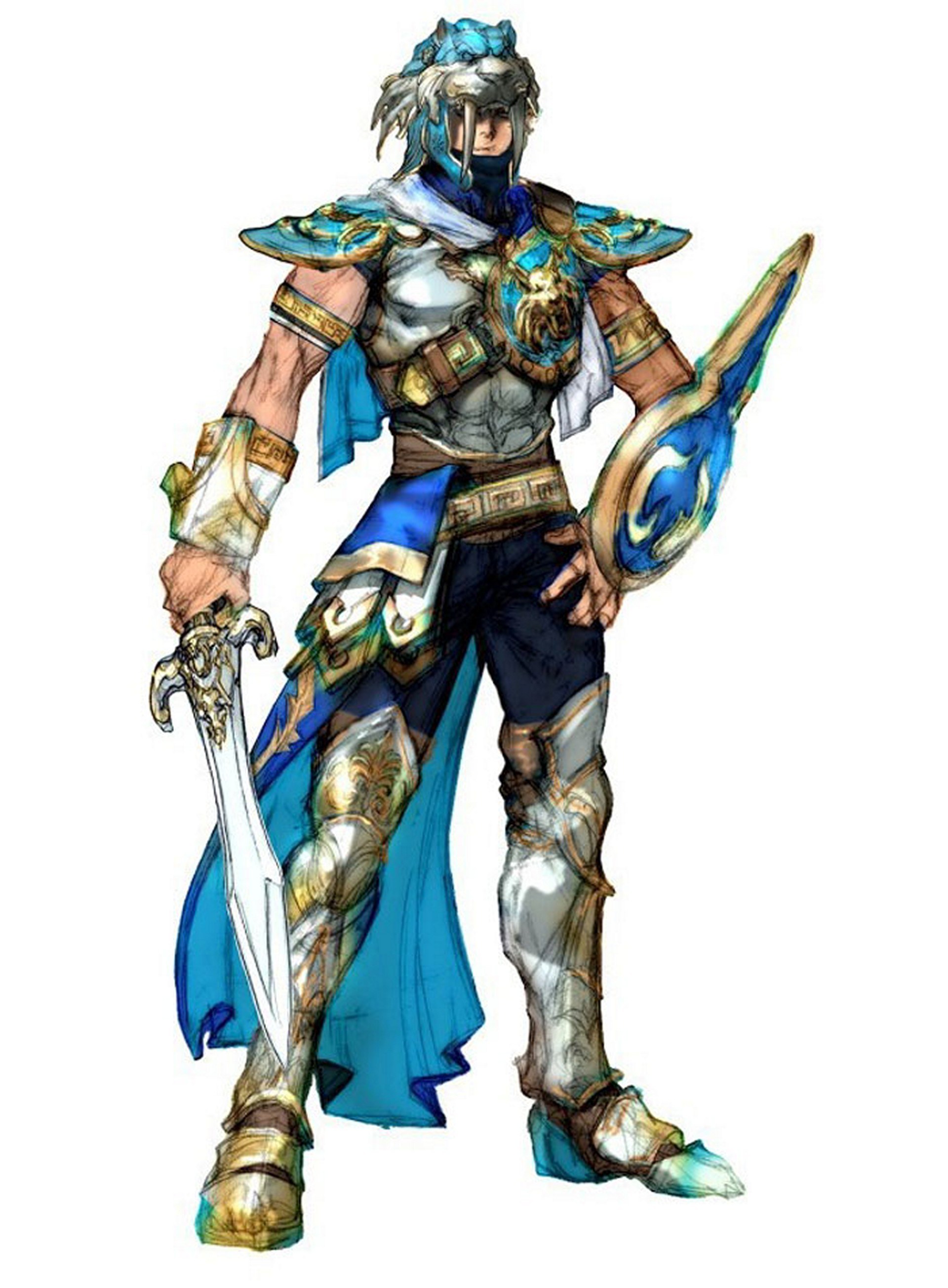 armored warrior with sword and shield
