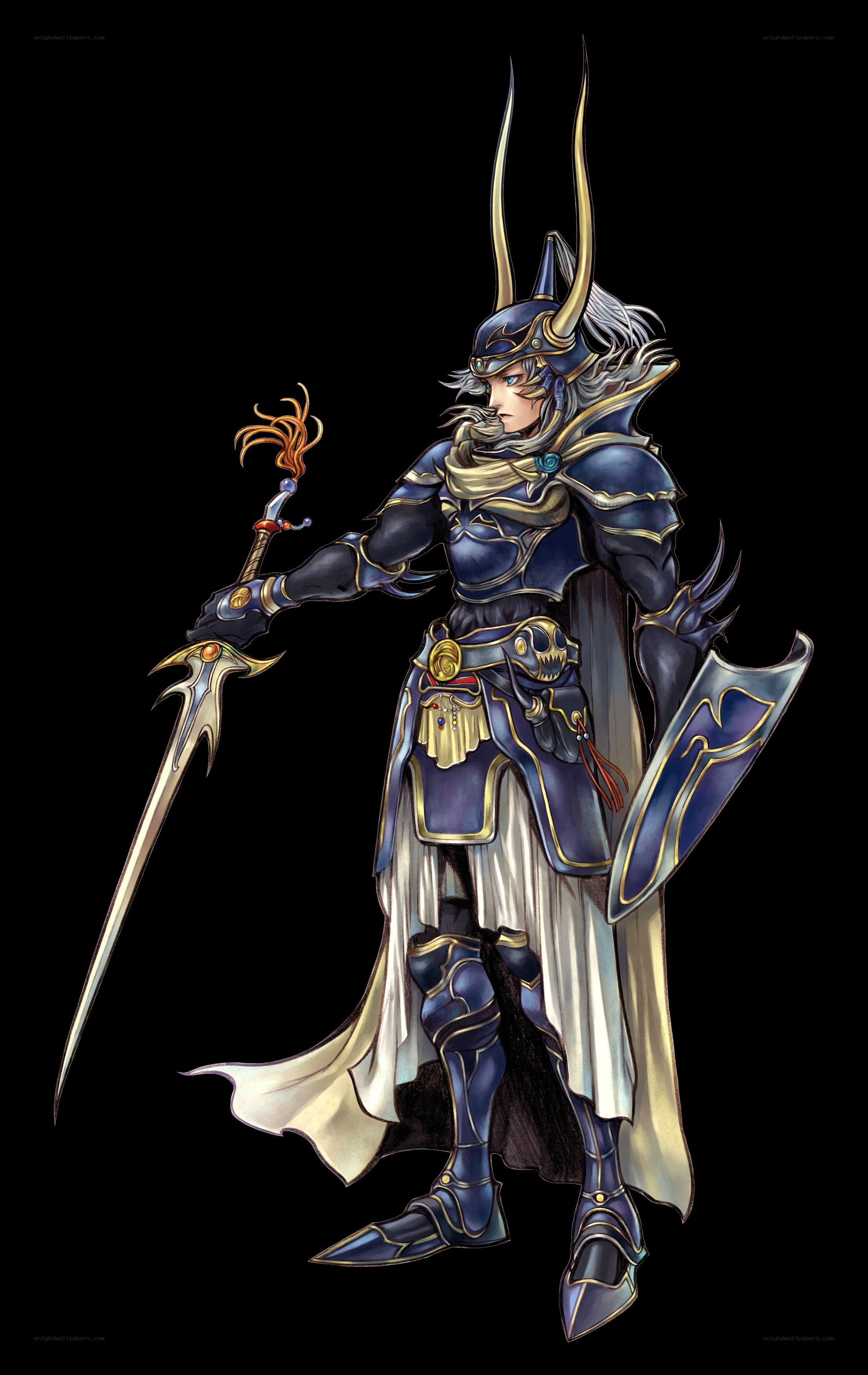armored warrior with sword and shield