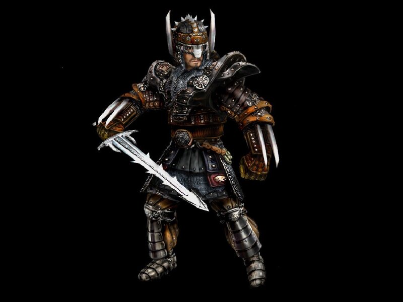 Armored Warrior with Sword — Black, Dark, 3d Render