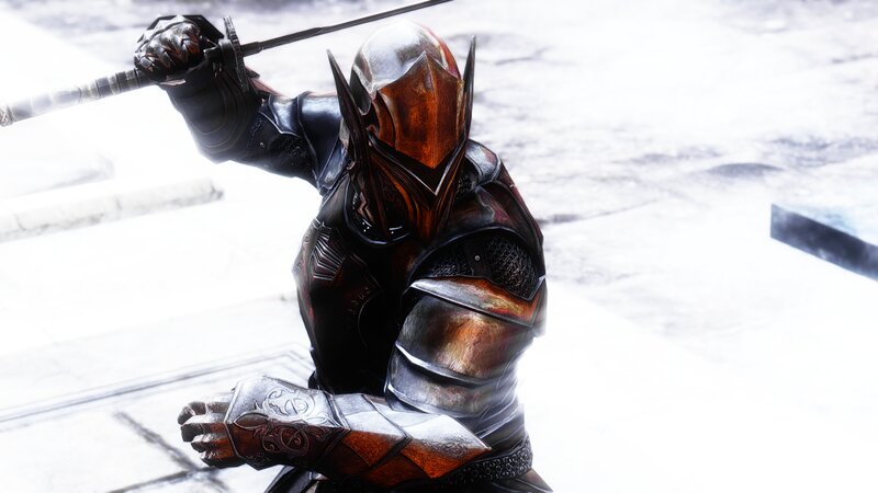 Armored Warrior with Sword — Black, Dramatic, 3d Render, Armor