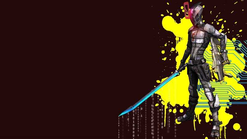 Armored Warrior with Sword — Black, Dramatic, Digital Art, Binary Code