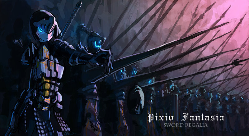 Armored Warrior with Sword — Black, Dramatic, Night, Digital Art, Armor, Glowing Eyes