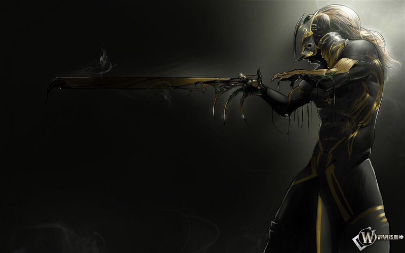 Armored Warrior with Sword — Black, Dramatic, Night, Digital Art, Armor