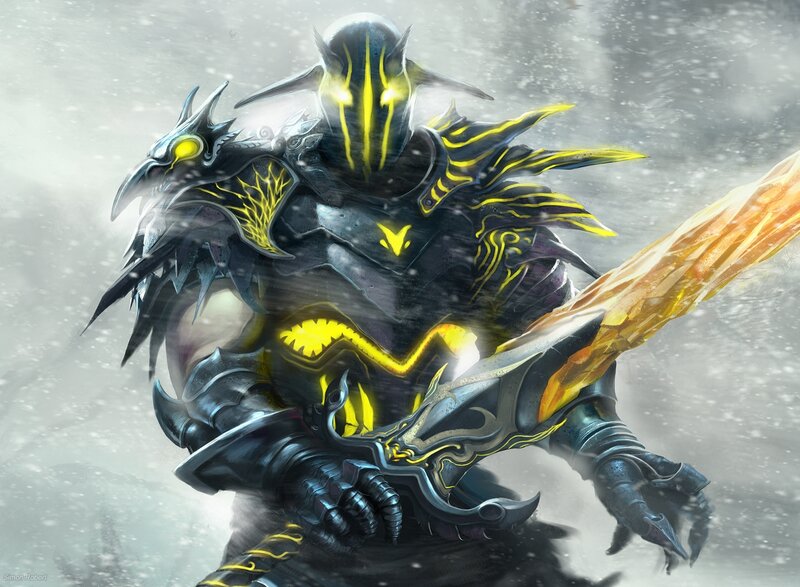 Armored Warrior with Sword — Black