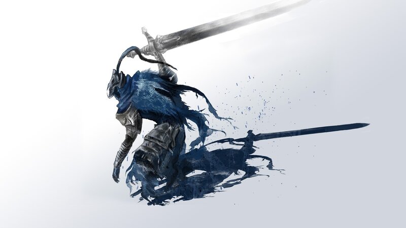 Armored Warrior with Sword — Blue, Dramatic, Digital Art, Armor, Shadow
