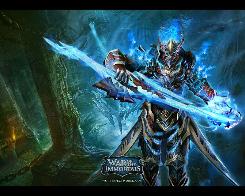 Armored Warrior with Sword — Blue, Dramatic, Digital Art, Armor